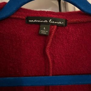 Women’s Marina Luna Red 100% Wool Jacket Size L NWOT
